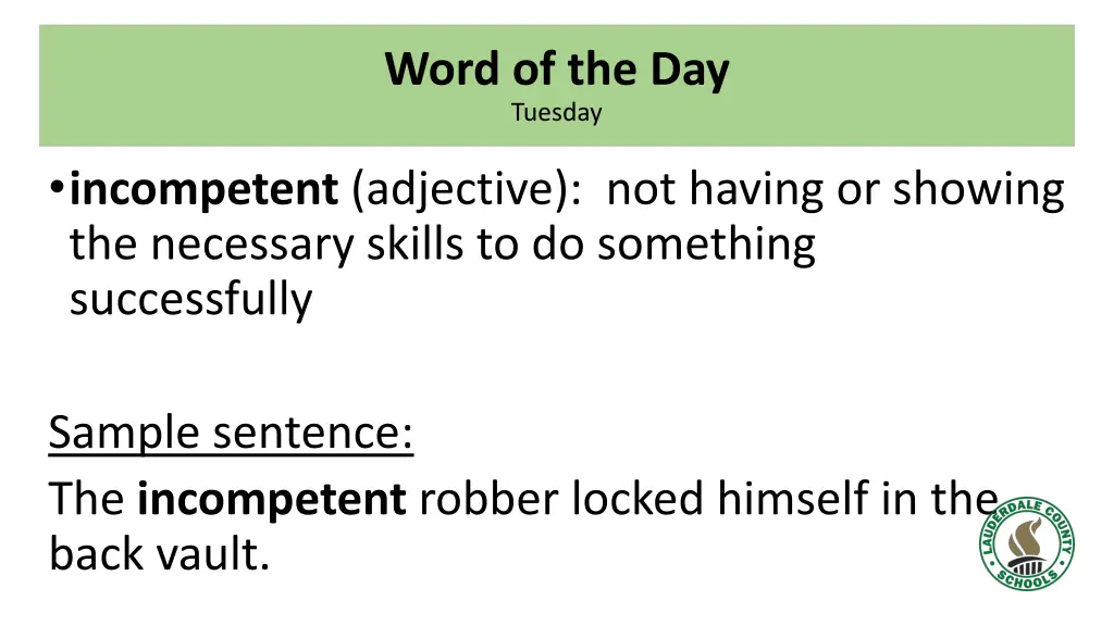 word of the day tuesday