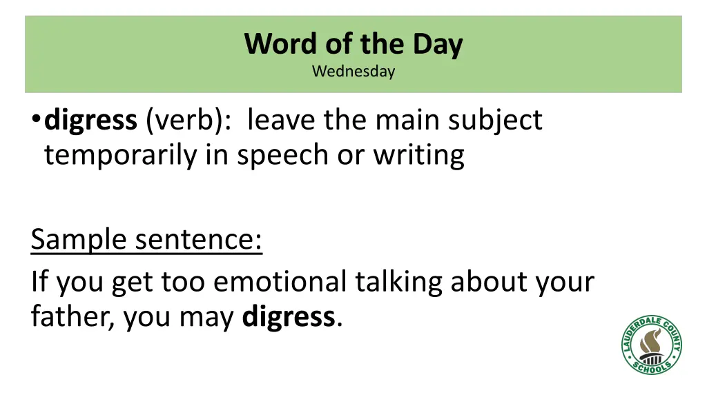 word of the day wednesday