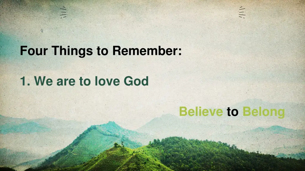 four things to remember