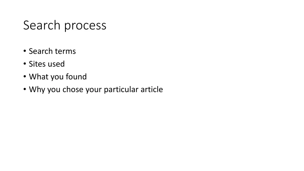 search process