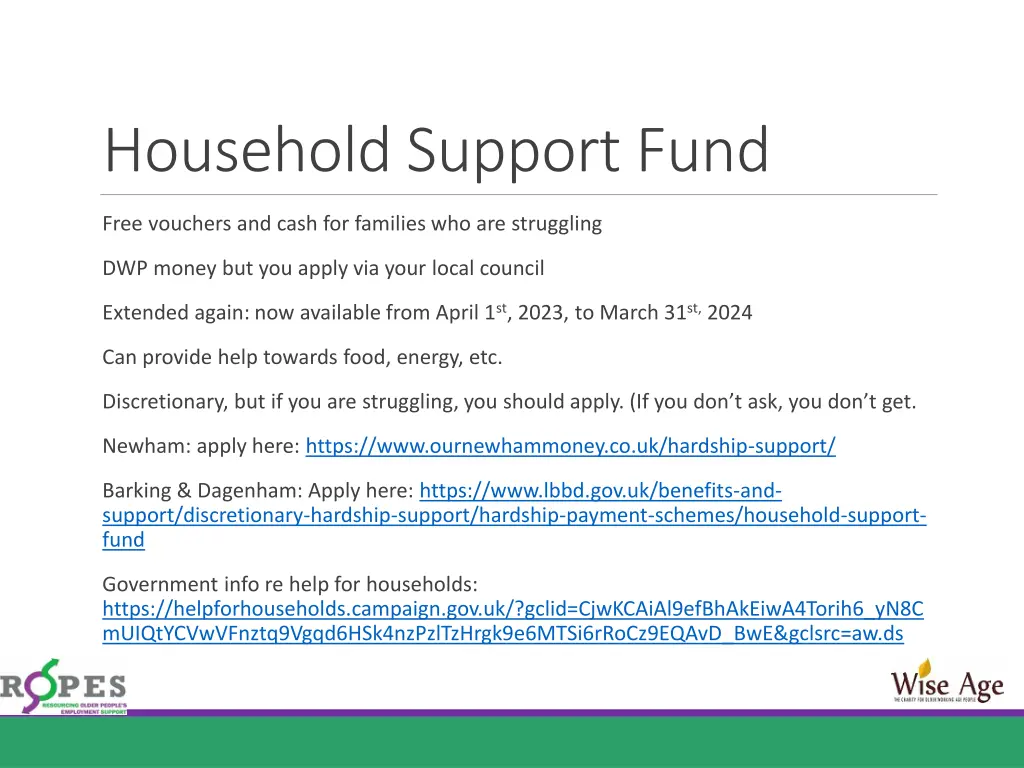 household support fund