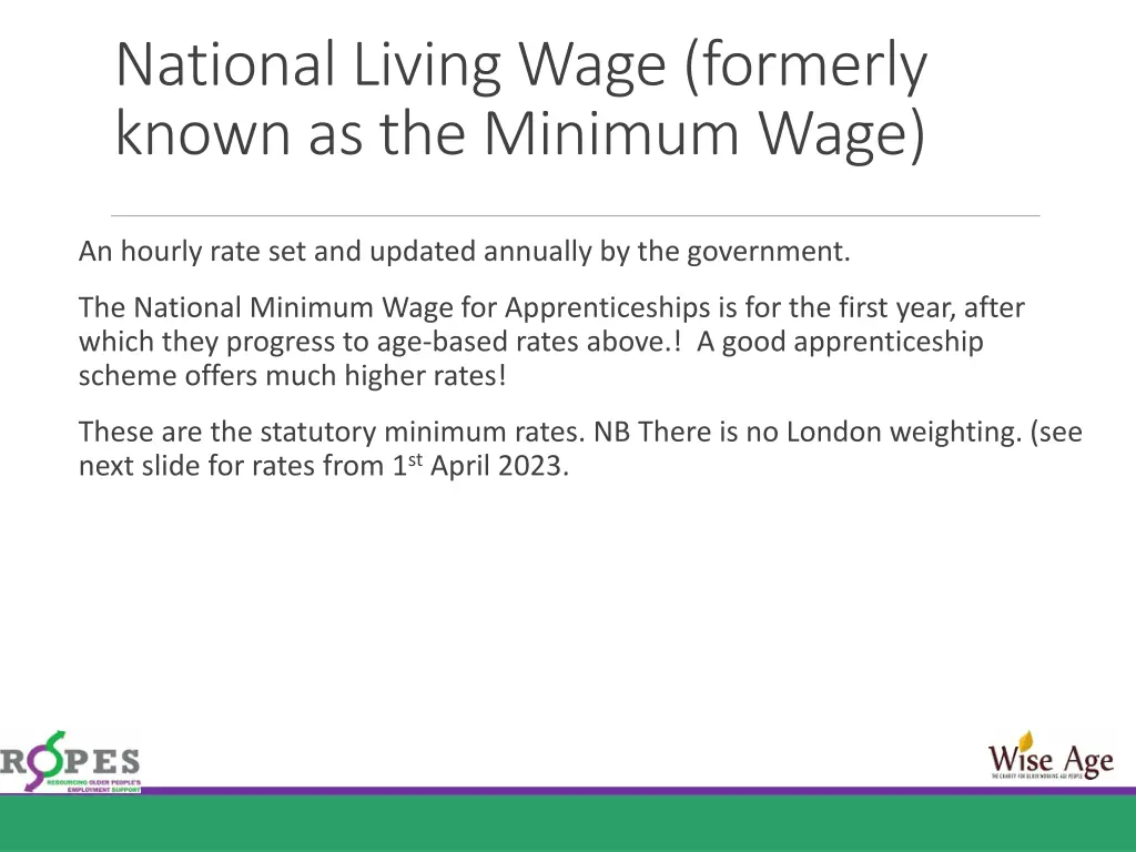 national living wage formerly known