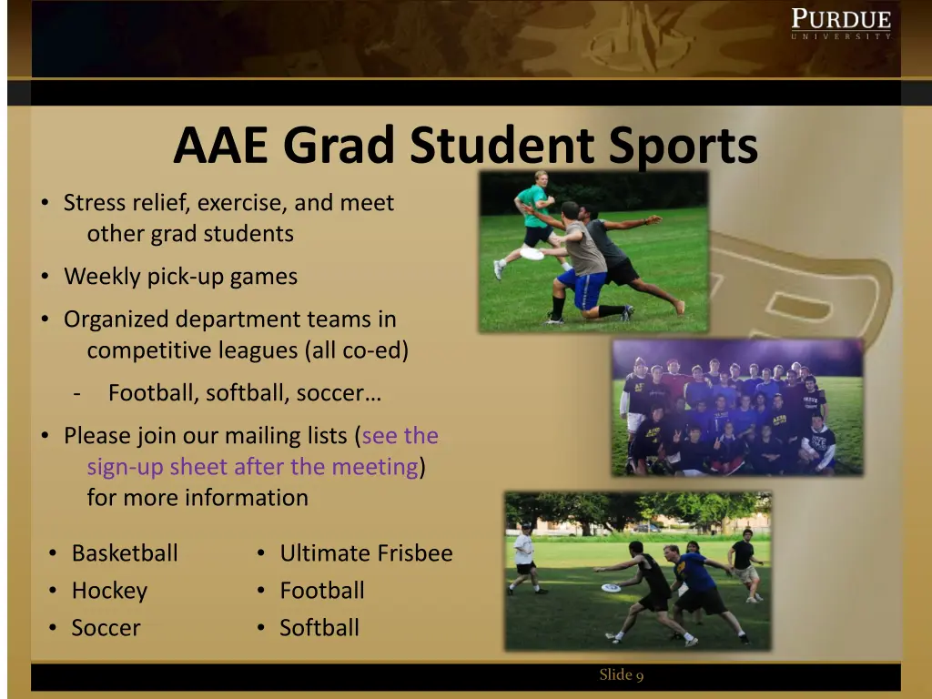 aae grad student sports stress relief exercise