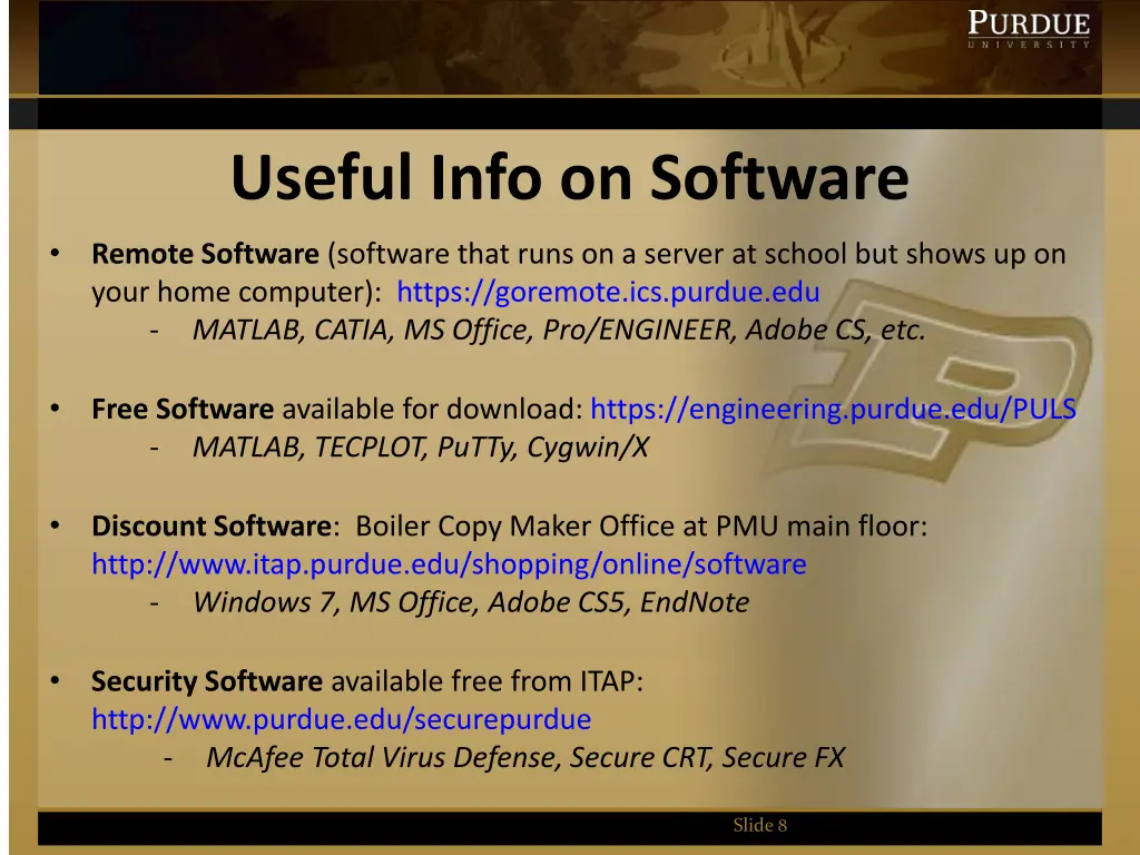 useful info on software