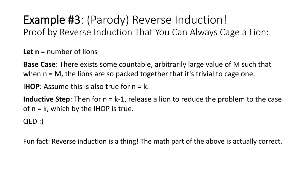 example 3 example 3 parody reverse induction