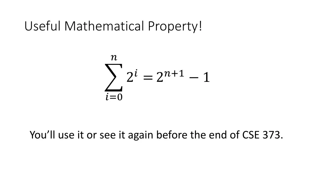 useful mathematical property