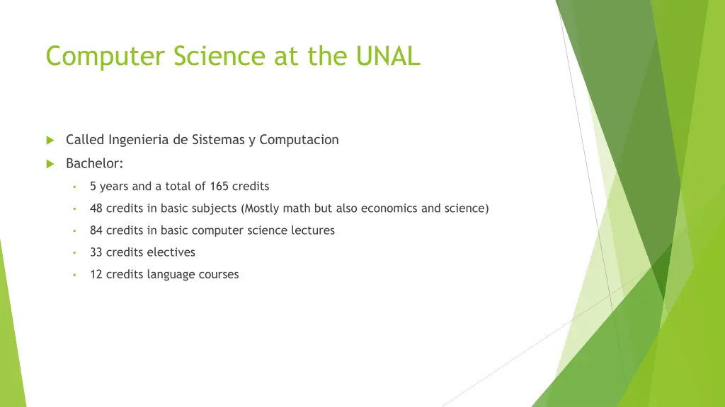 computer science at the unal