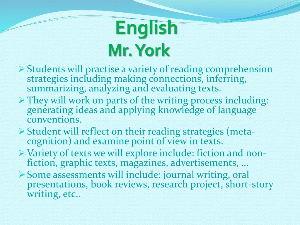 english mr york