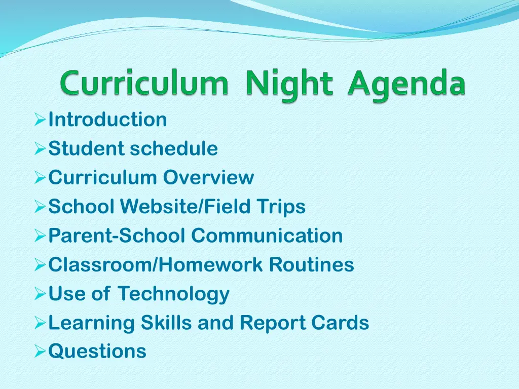 introduction student schedule curriculum overview