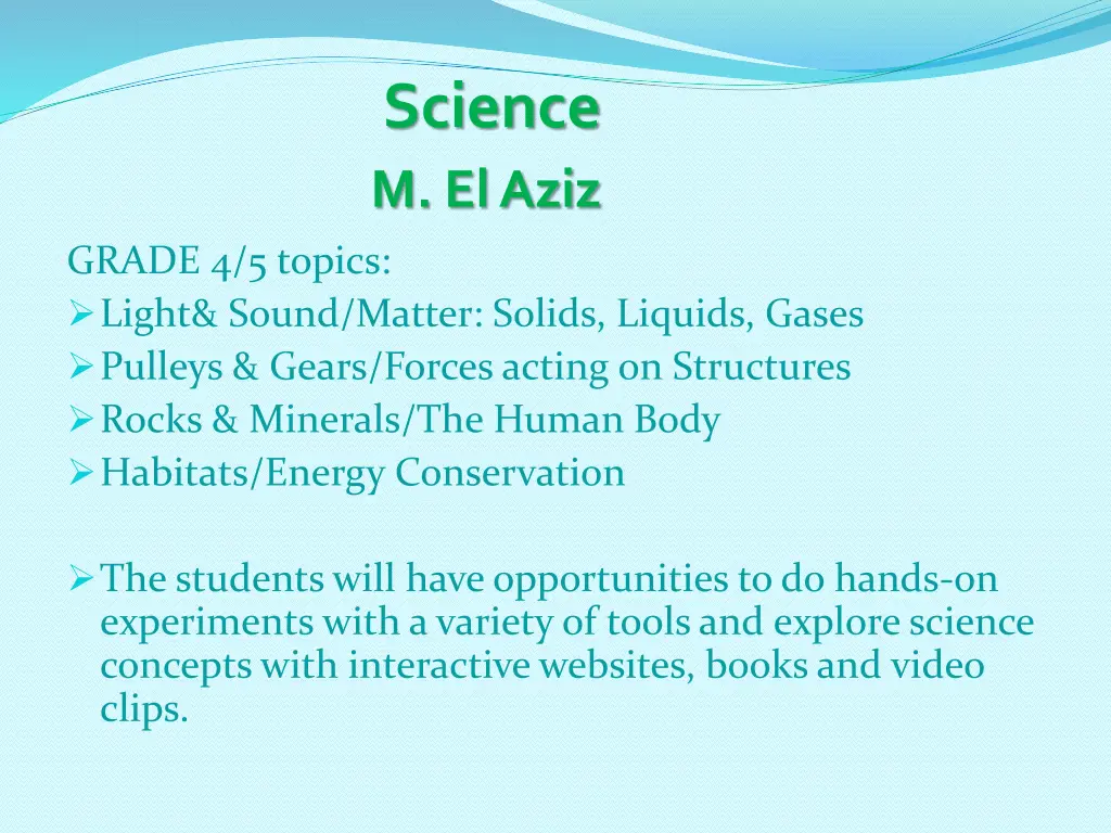 science m el aziz