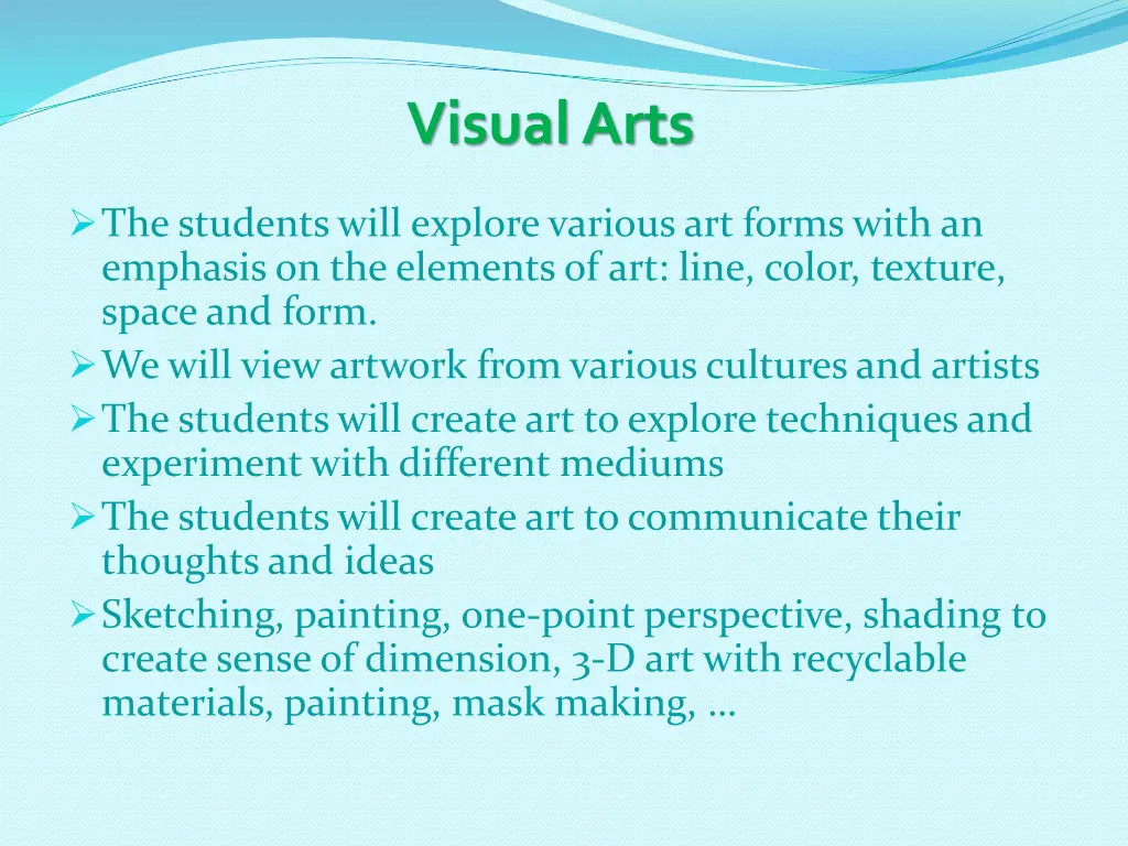 visual arts