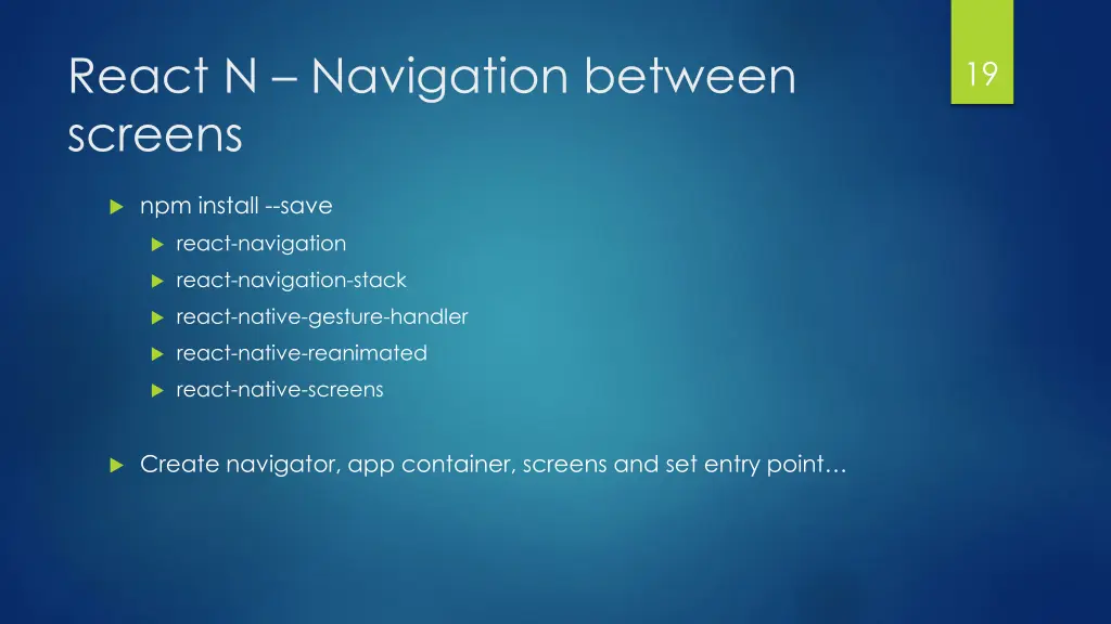 react n navigation between screens