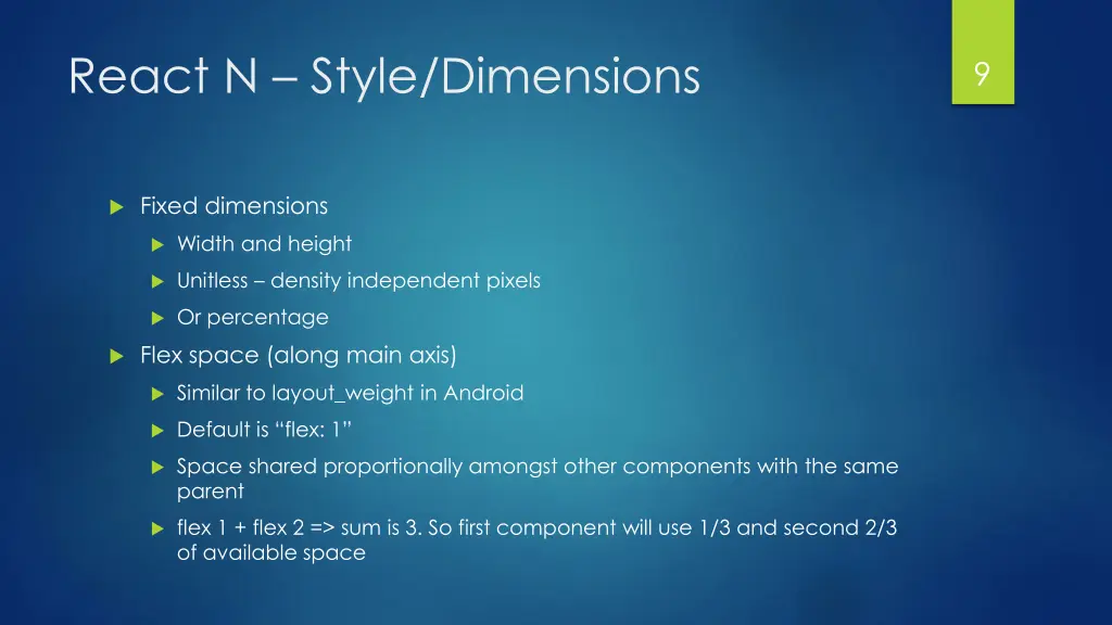 react n style dimensions