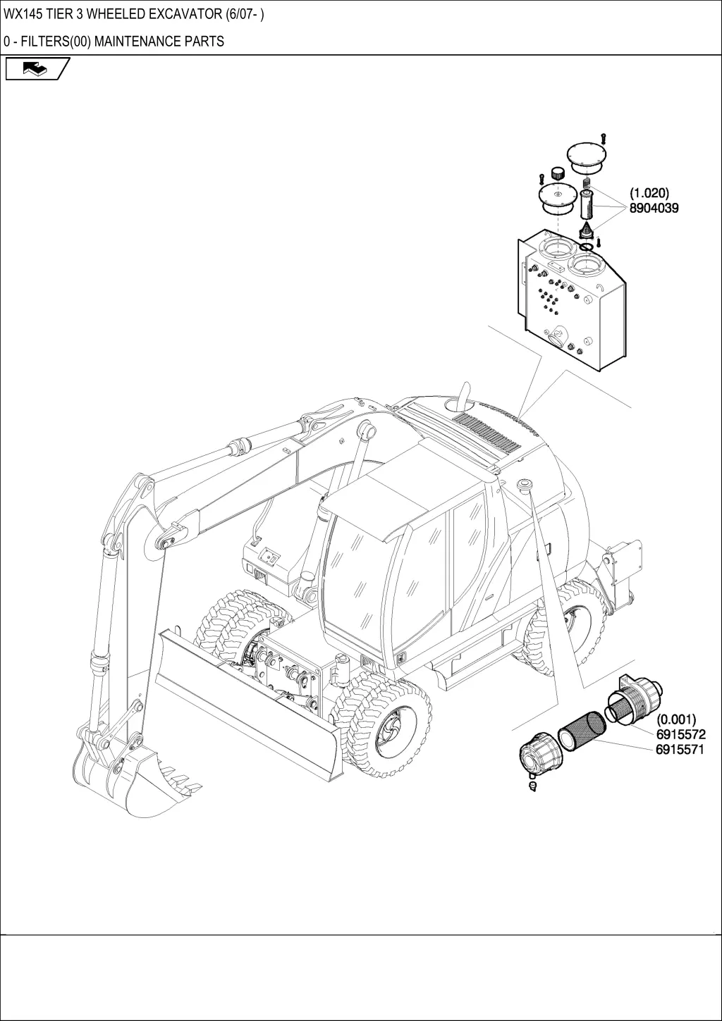 wx145 tier 3 wheeled excavator 6 07