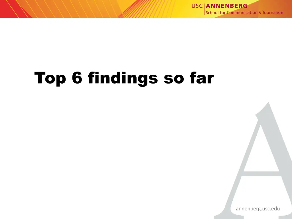 top 6 findings so far