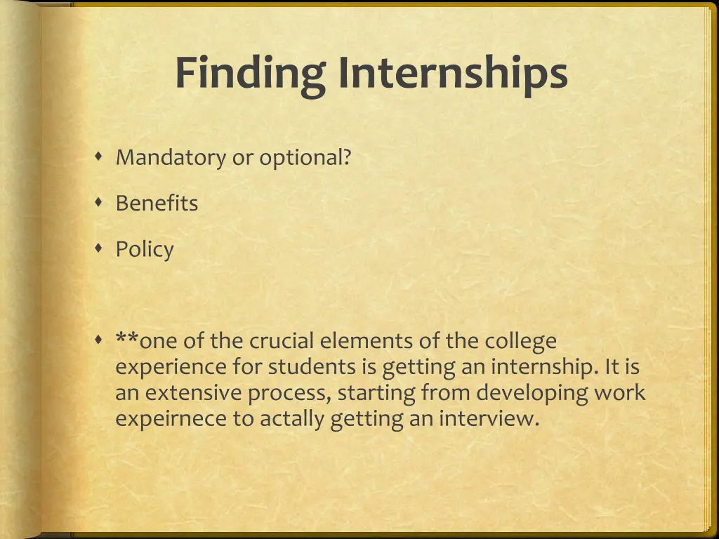 finding internships