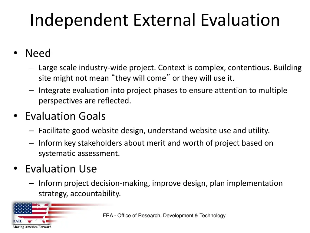 independent external evaluation