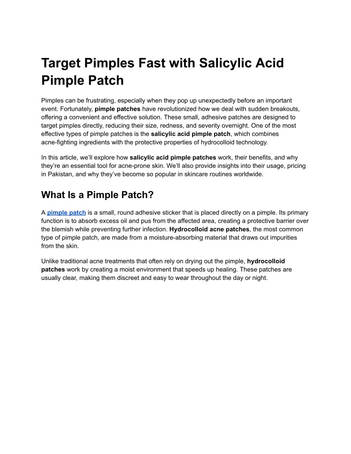 target pimples fast with salicylic acid pimple