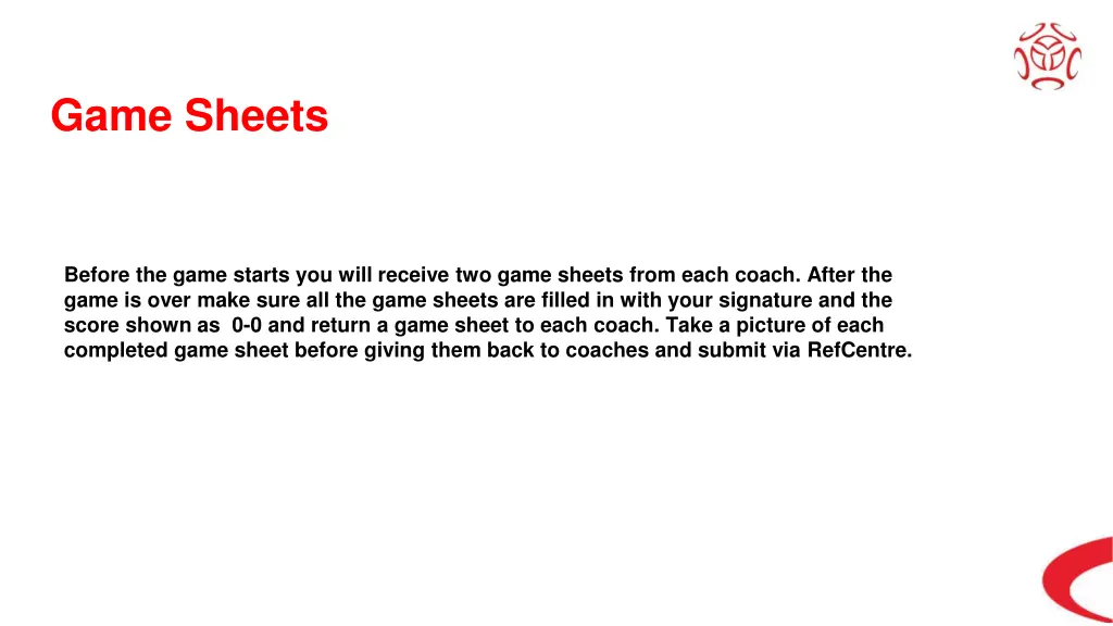 game sheets