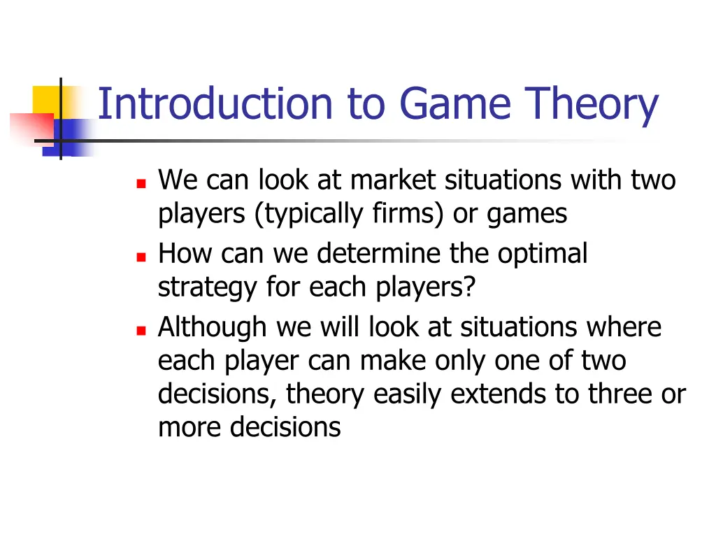 introduction to game theory