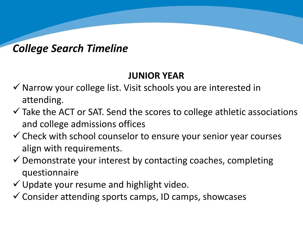 college search timeline 2