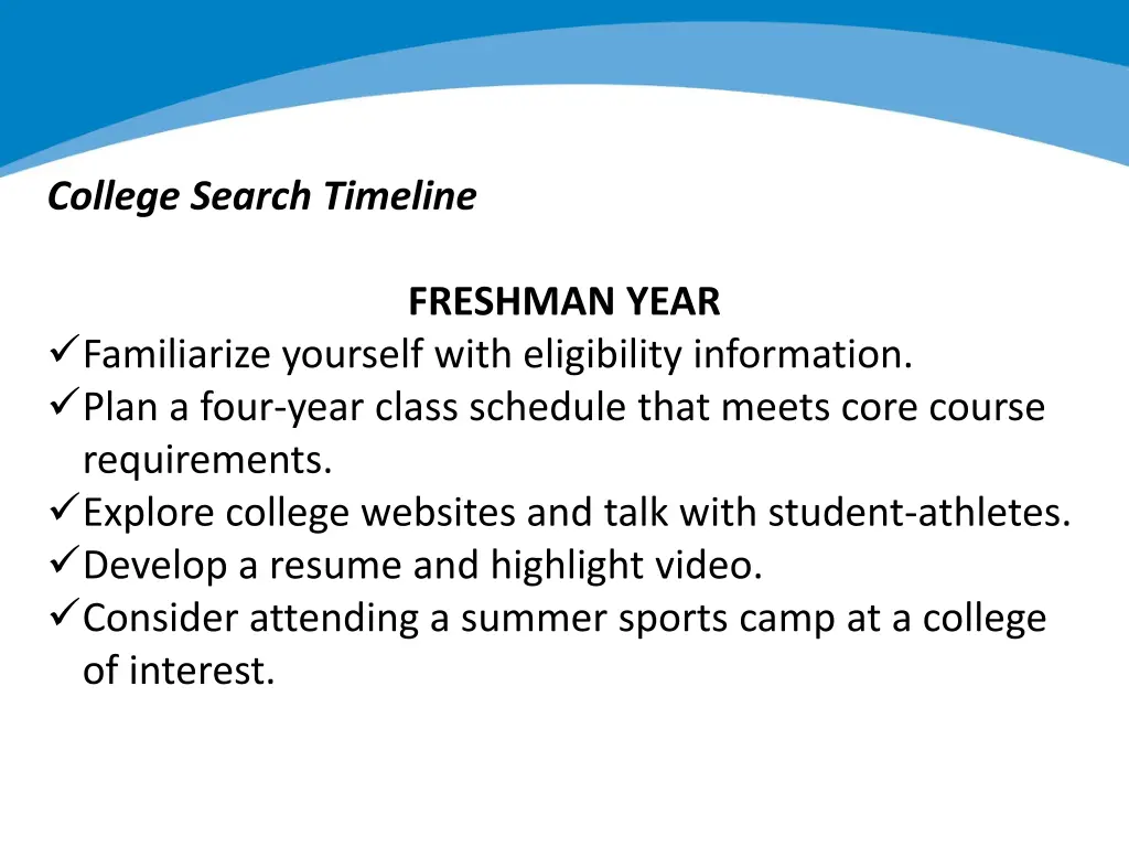 college search timeline