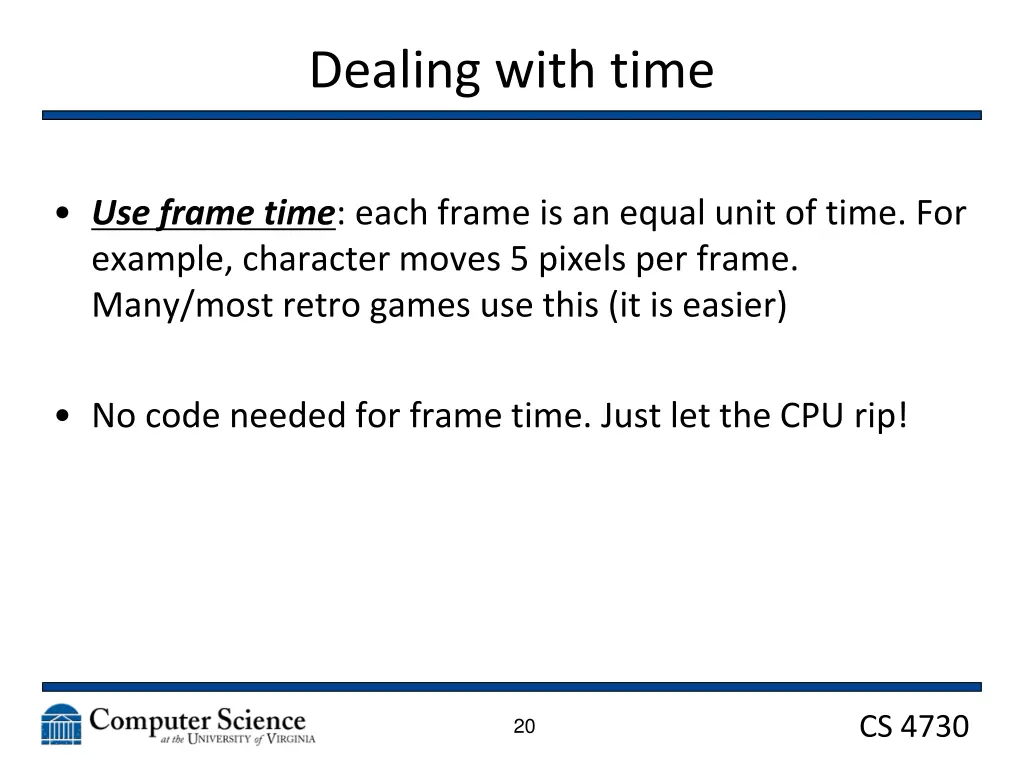 dealing with time 1