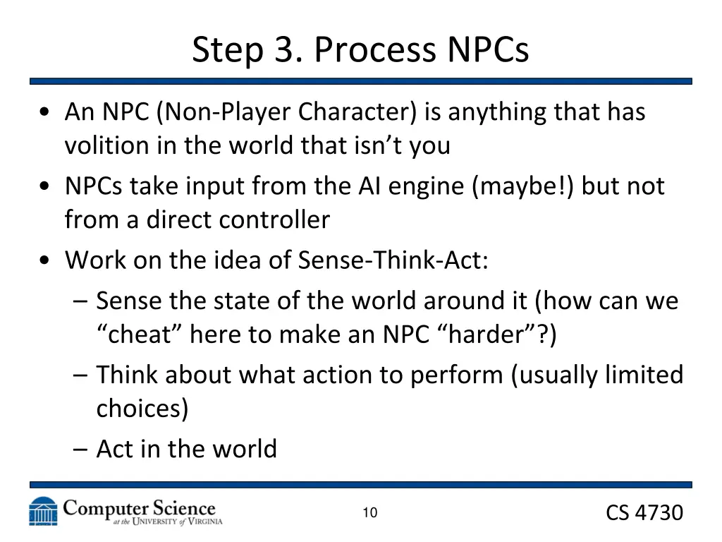 step 3 process npcs