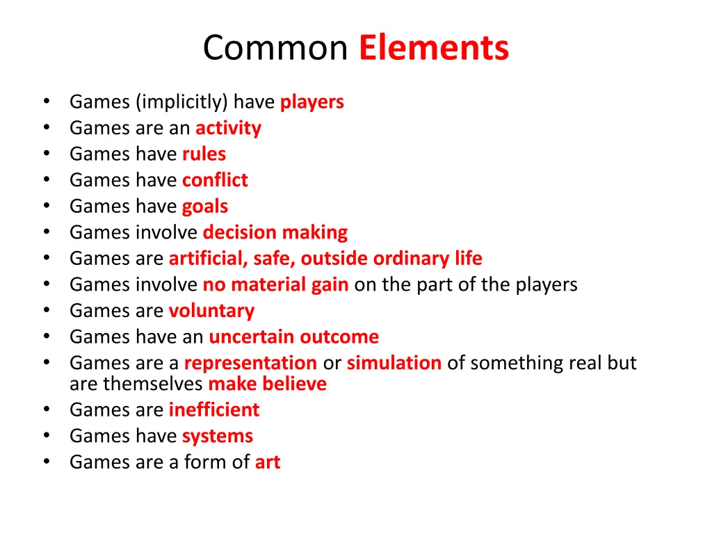 common elements