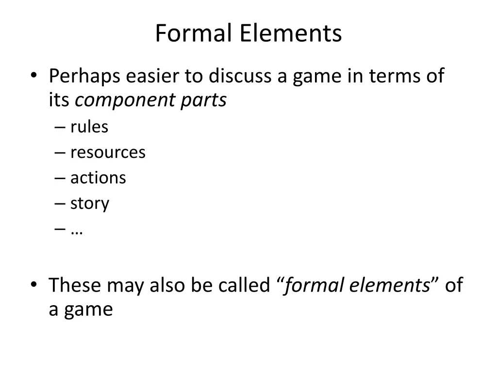 formal elements