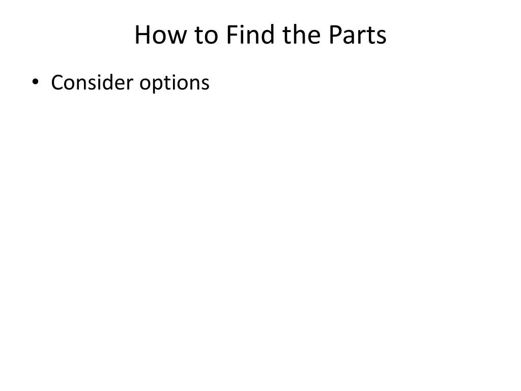 how to find the parts