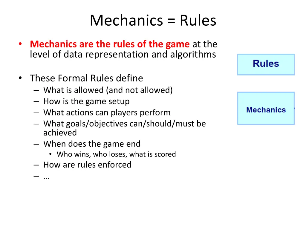 mechanics rules