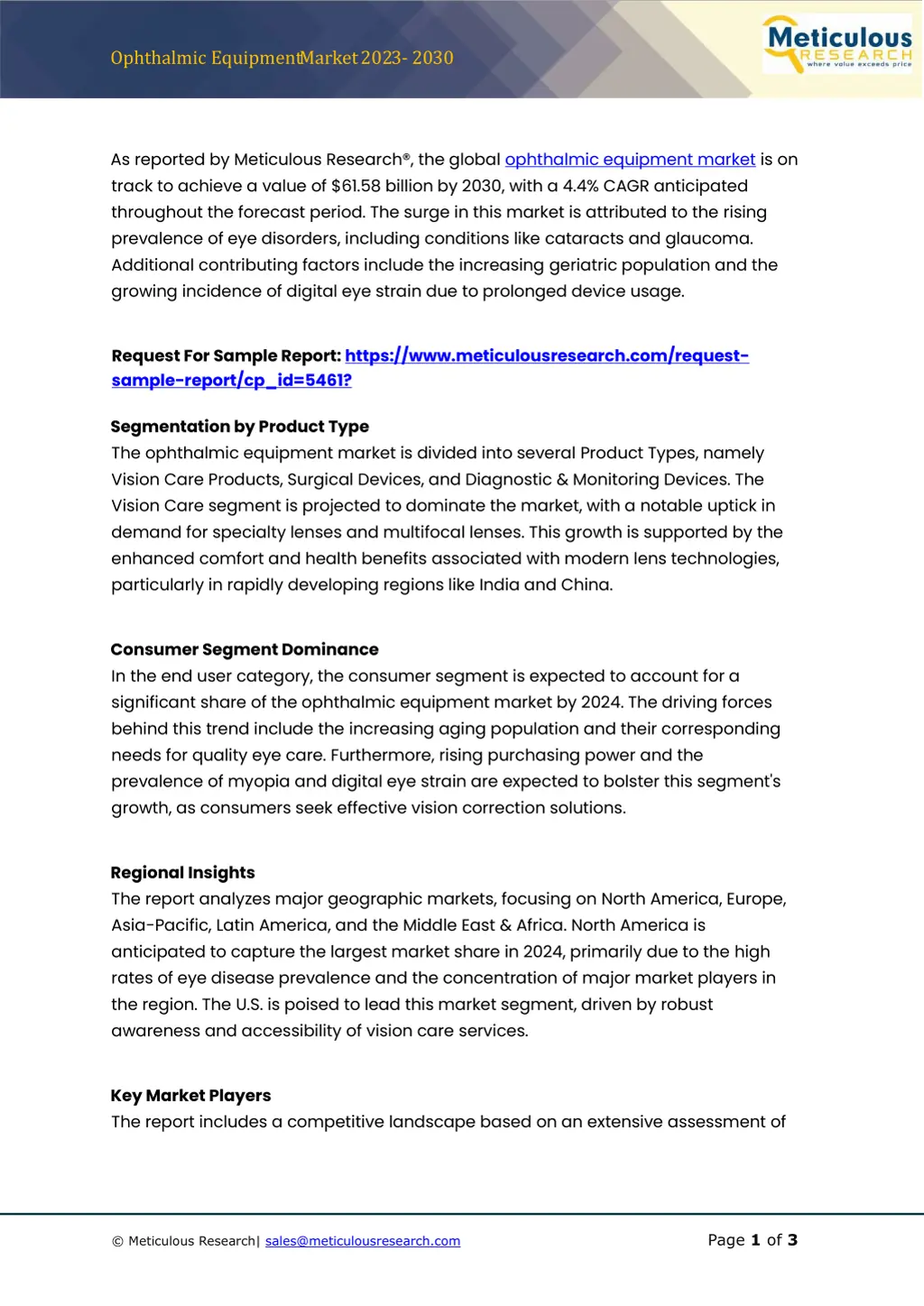 ophthalmic equipment market 202 3 20 30