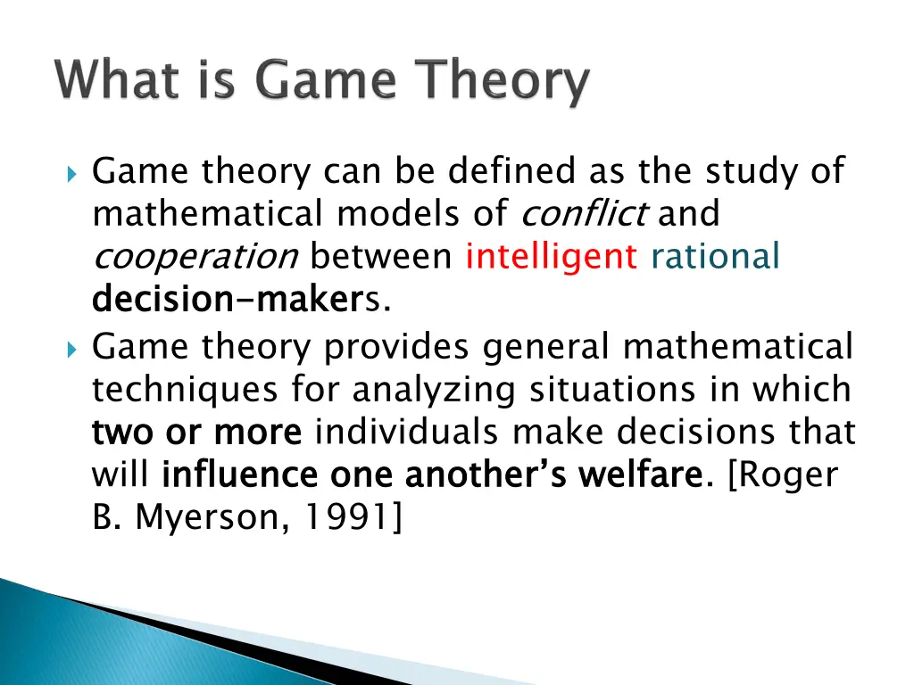 game theory can be defined as the study