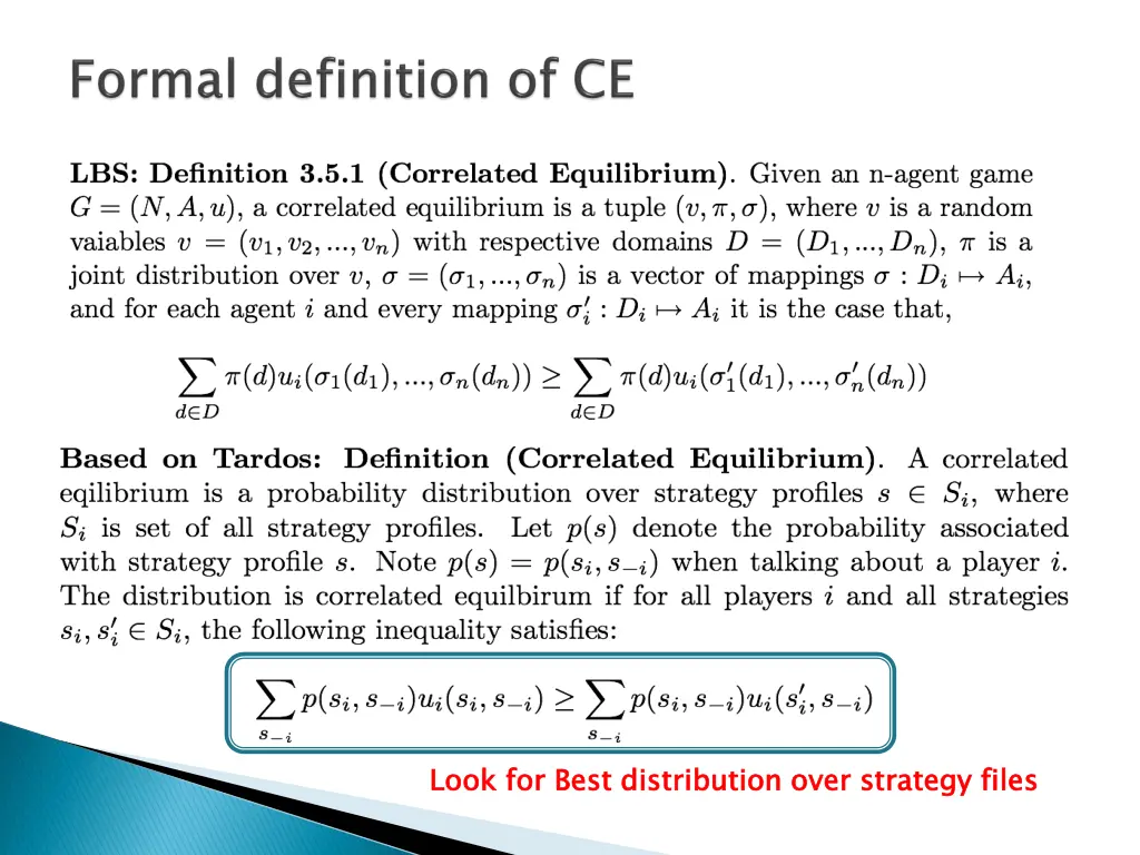 look for best distribution over strategy files