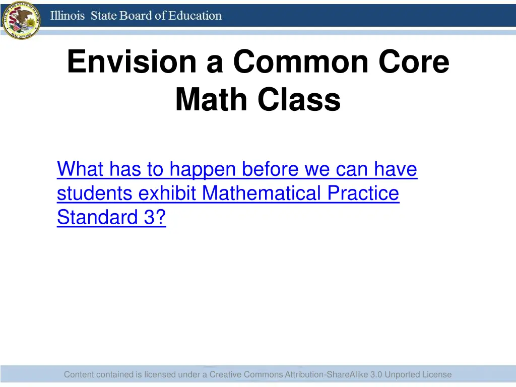 envision a common core math class