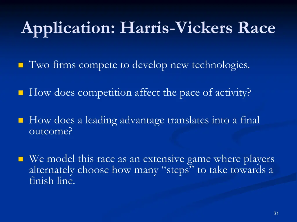 application harris vickers race