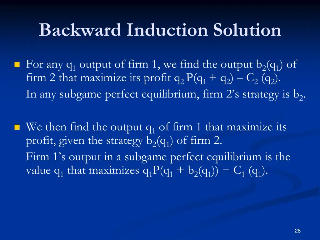 backward induction solution 2