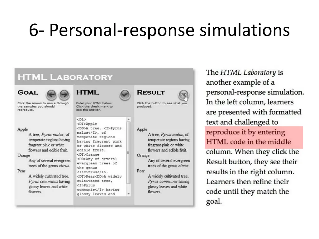 6 personal response simulations 1