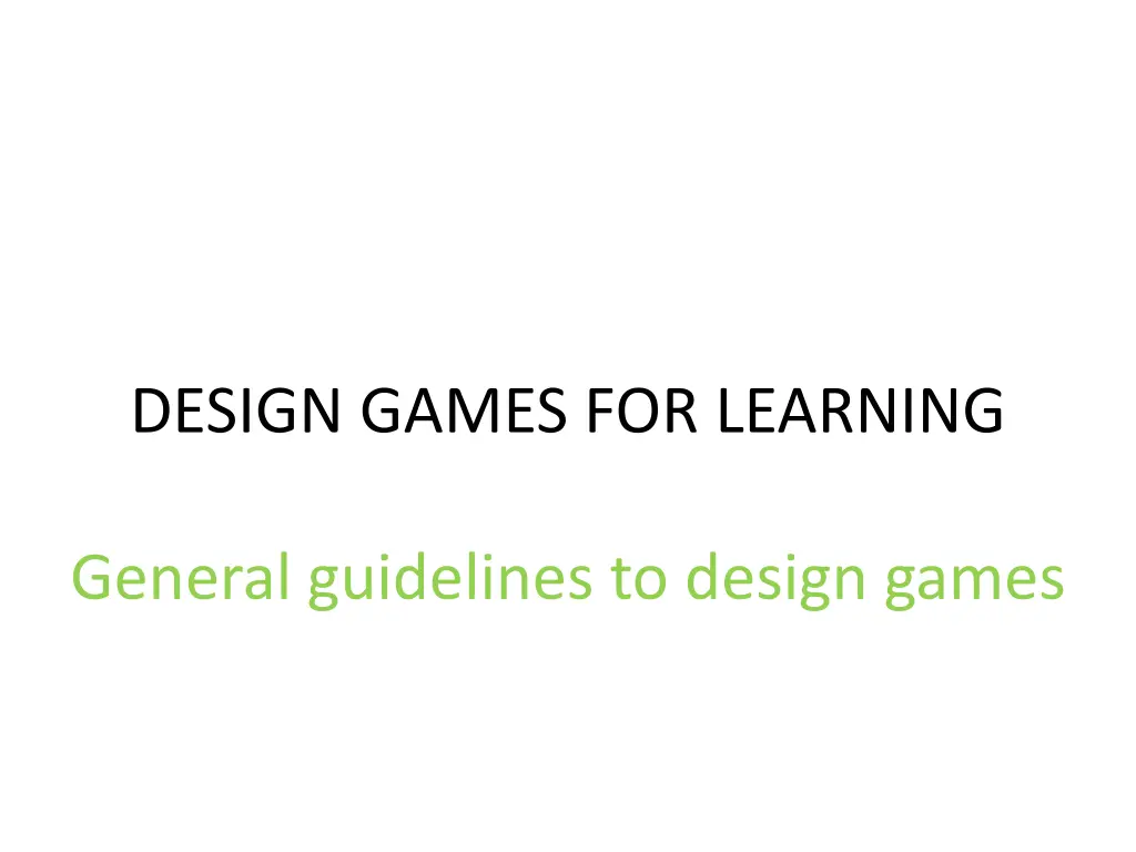 design games for learning