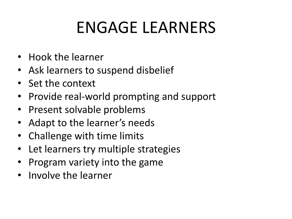 engage learners