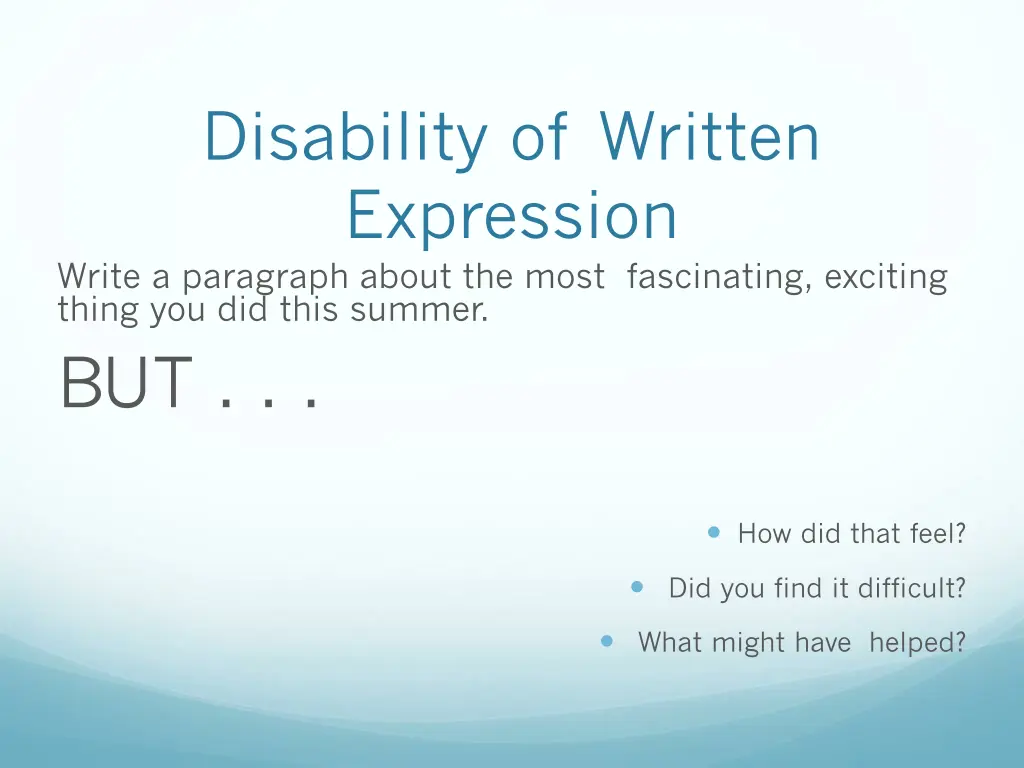 disability of written expression write