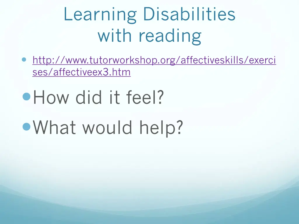 learning disabilities with reading