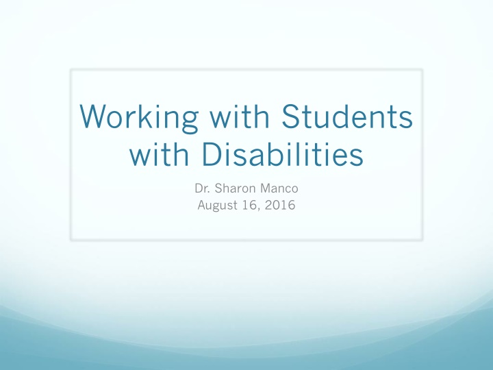 working with students with disabilities