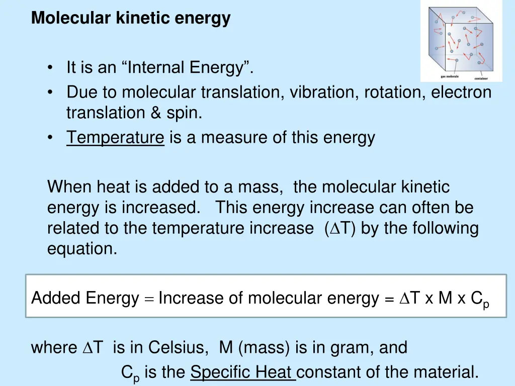 molecular kinetic energy