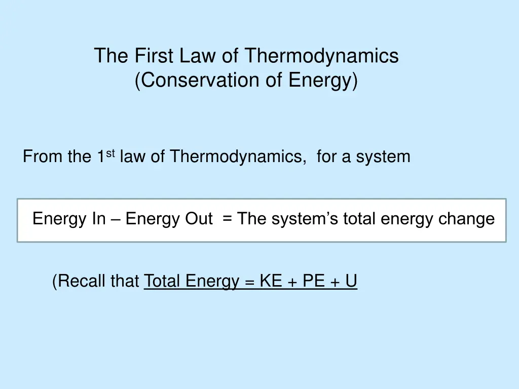 the first law of thermodynamics conservation 1