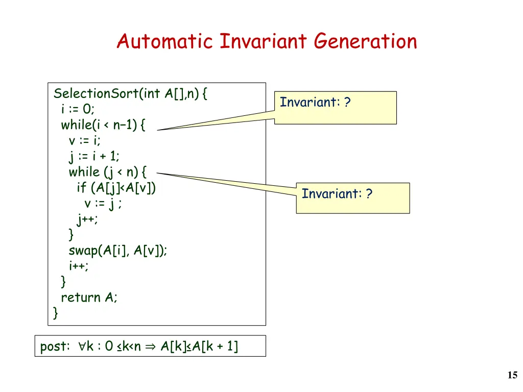 automatic invariant generation