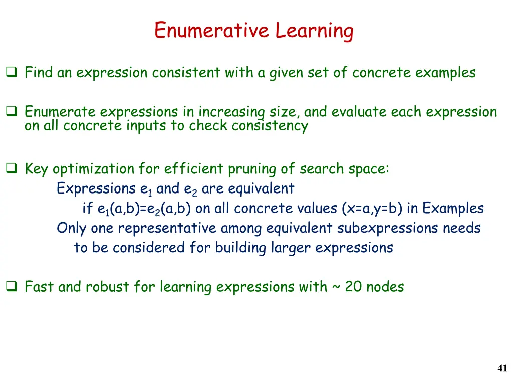 enumerative learning