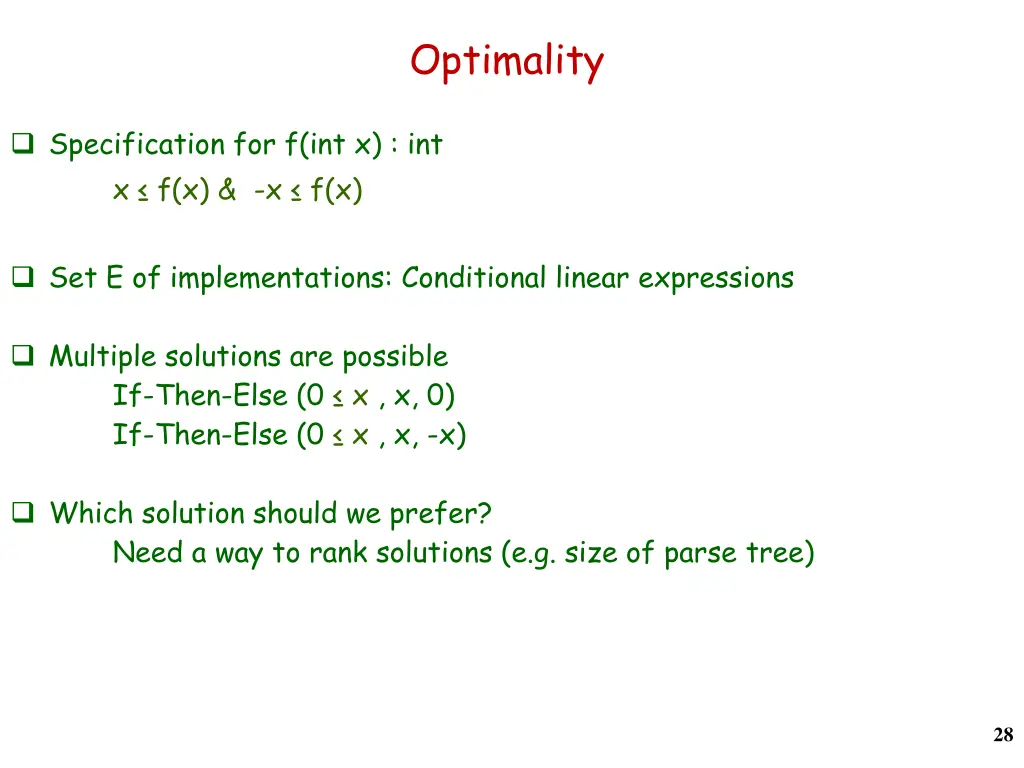 optimality