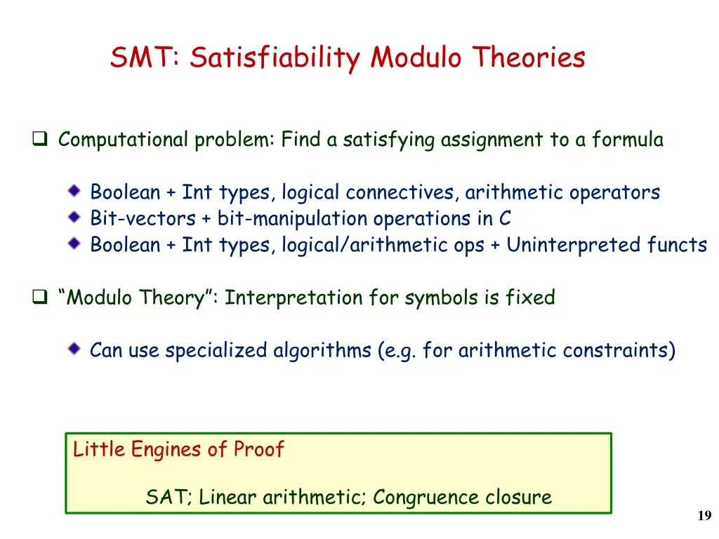 smt satisfiability modulo theories